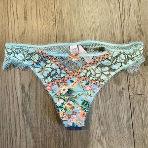 Victoria's Secret Light Blue Lace Thong